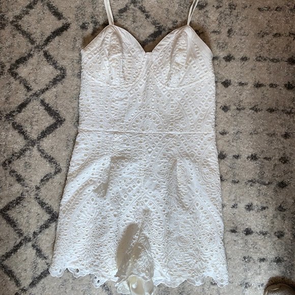 White Eyelet Romper - Picture 1 of 4